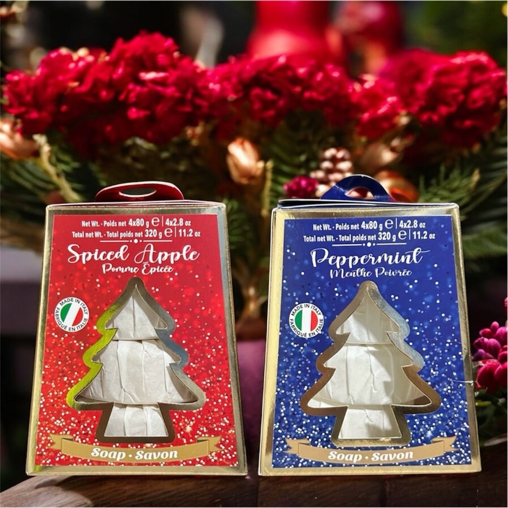 Scented Soap Set - Spiced Apple & Peppermint 8 pc Total Made In Italy